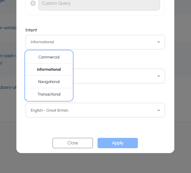 Select Query & Intent
